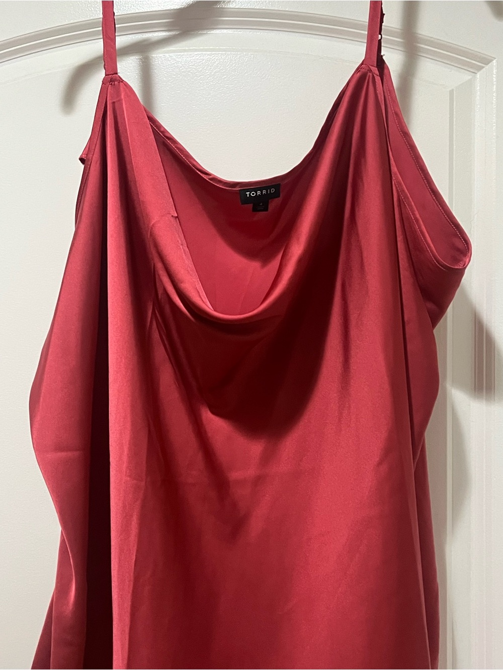 torrid Satin Cowl Slip Dress in Deep Rose
